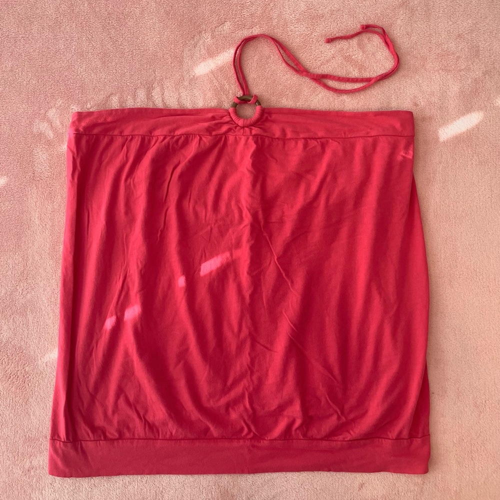 Coral Tie-Back Tube Top
